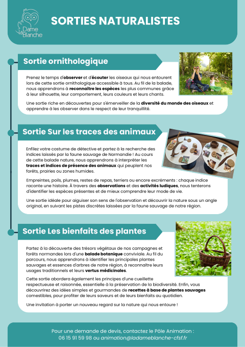 Aperçu de la fiche « Sorties naturalistes »